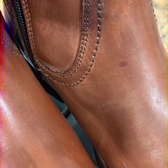 Roan “Date” Dark Tan/Light Brown Leather Riding Boots Size 6.5 - Picture 11 of 15